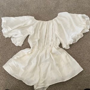 Pearl Embroidered Flare Sleeved Romper!